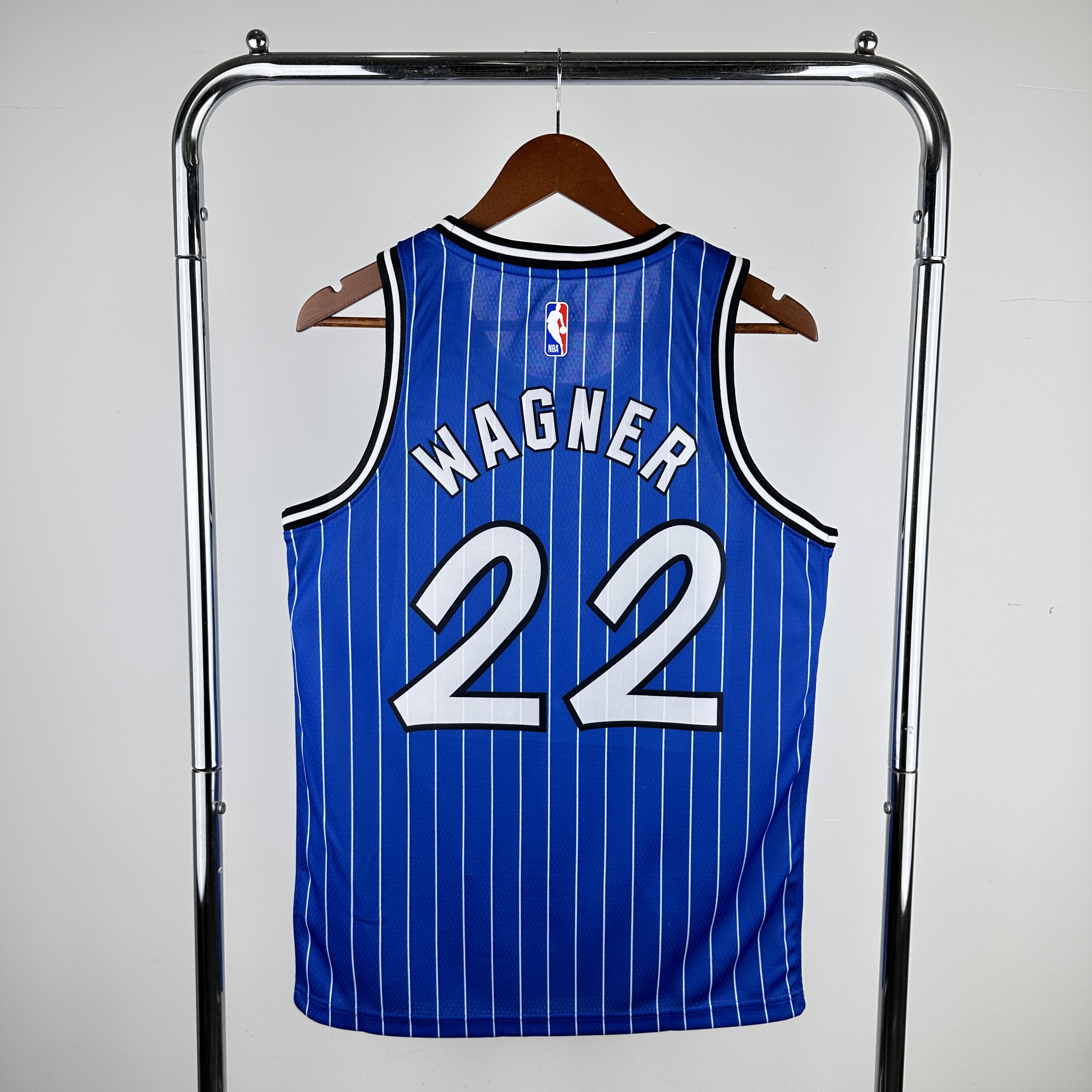 Men Orlando Magic #22 Wagner Blue stripe Throwback Nike 2024 NBA Jersey